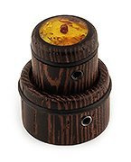 Wooden, stacked knob - Amber